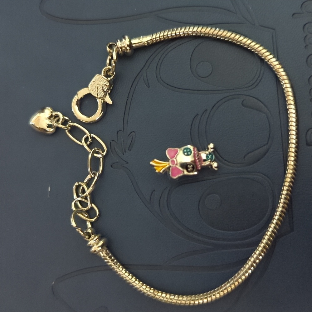 Lilo & Stitch  Heart Lobster European Style Snake Chain Bracelets fit